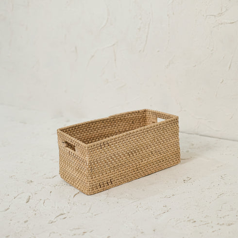 Rattan basket example with handles